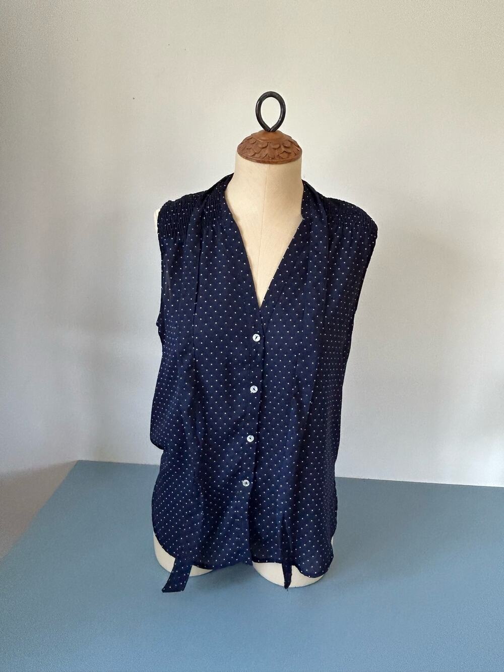 AliceBlue for Stitch Fix womens sleeveless button down blouse blue size S